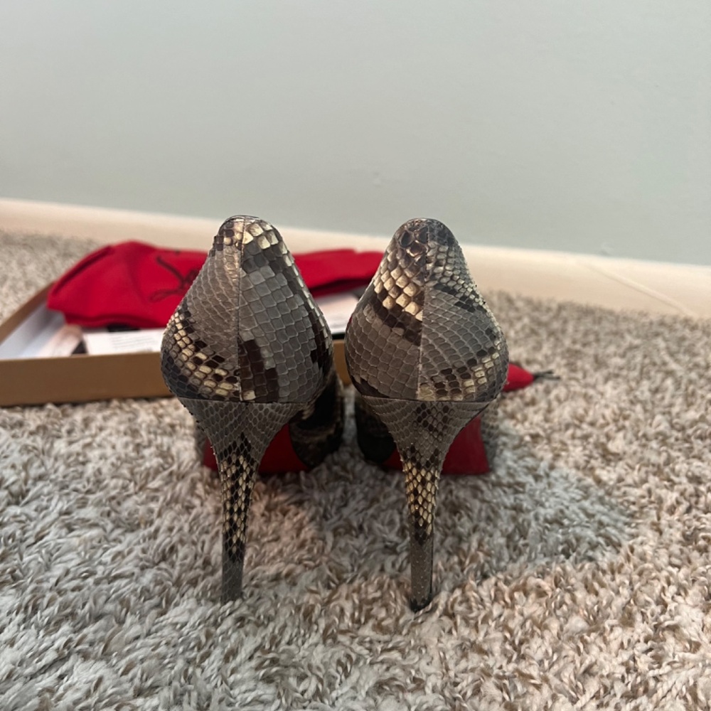 Christian Louboutin Python Platform Pumps - Grey/Black EU 37 - Picture 2 of 9